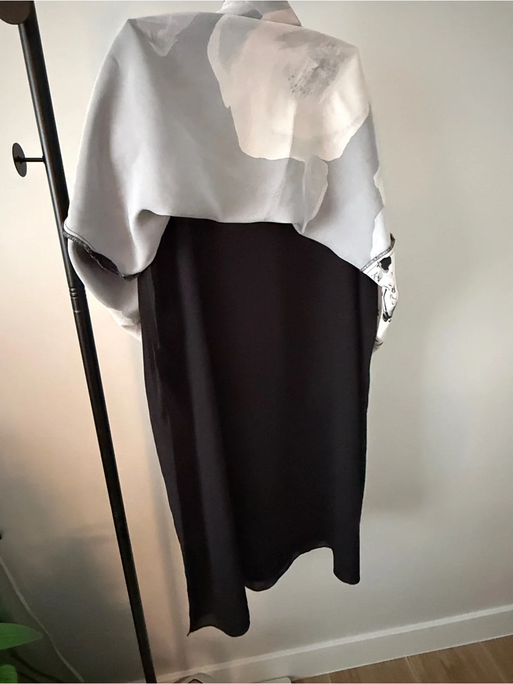 RACHEL Rachel Roy Black and White Floral Curtain Panel